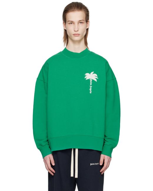 Palm Angels Green 'the Palm' Sweatshirt for men