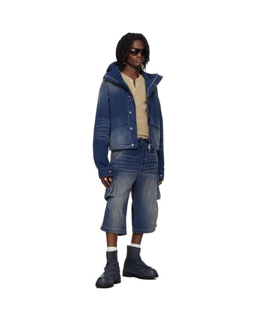 424 Blue Cropped Parka for men
