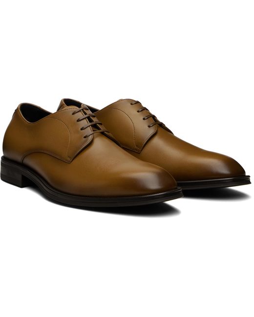 Boss Black Leather Stitching-Detail Derbys for men