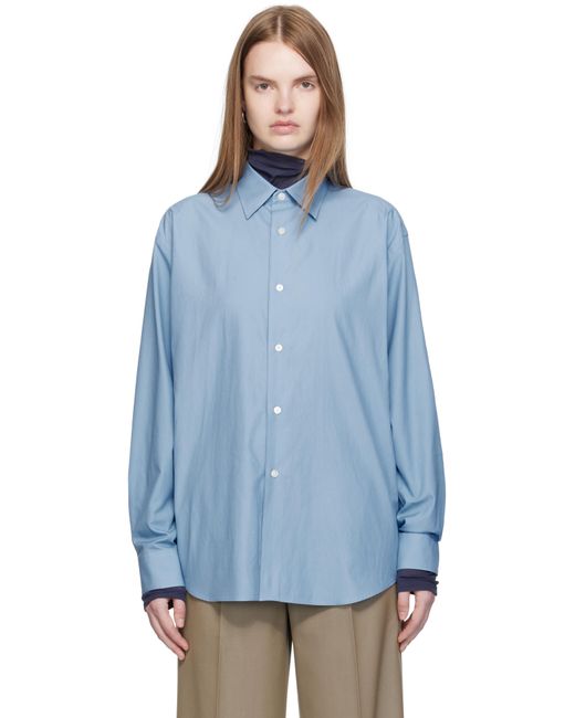 AURALEE Washed Finx Twill Shirt in Blue | Lyst