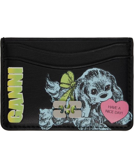 Ganni Black Bou Card Holder