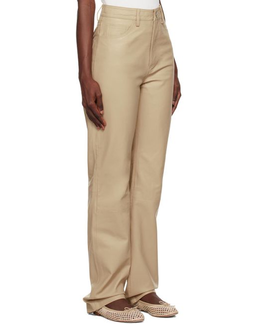 REMAIN Birger Christensen ストレート レザーパンツ Natural