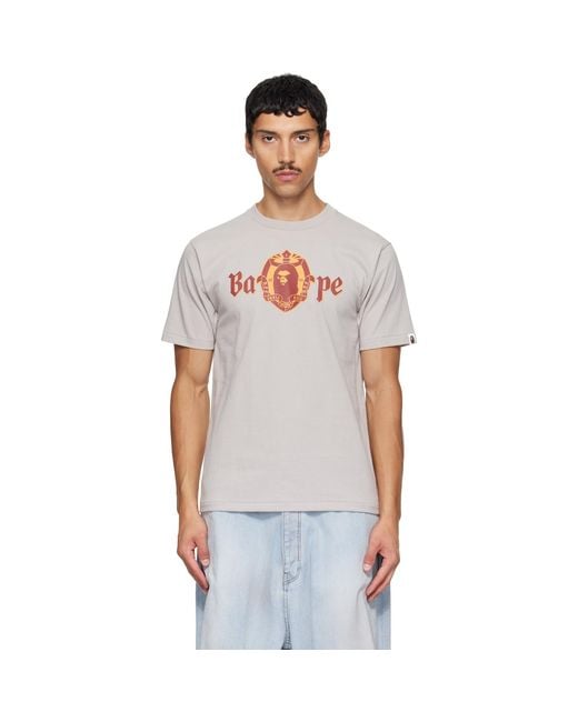 A Bathing Ape White Old English Logo T-Shirt for men