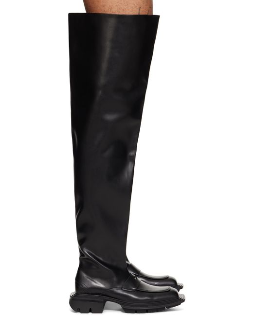 untitlab Black Reel Derbies Fisherman Tall Boots for men