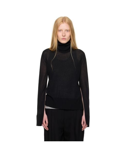 Totême  Black High Neck Knitted Top