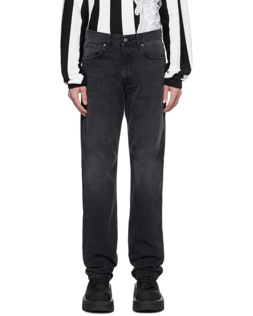424 Black Baggy-Fit Jeans for men