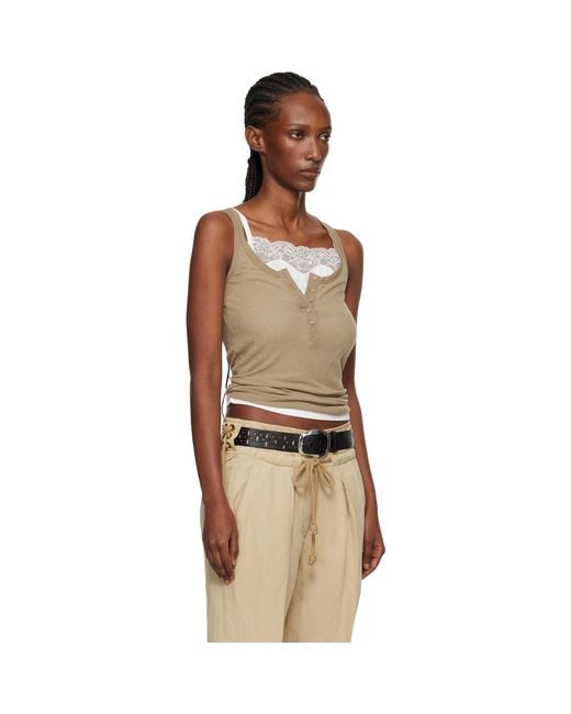 Isabel Marant Black Taupe Helma Silk Tank Top