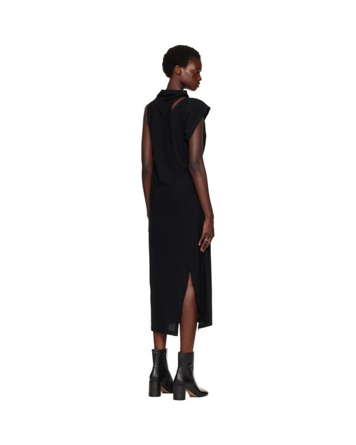 Issey Miyake Black Tubular-T Midi Dress