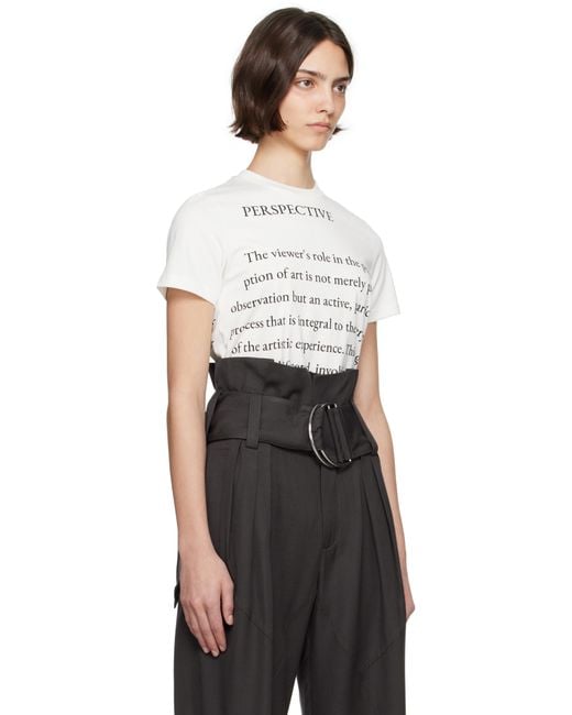 J.W. Anderson ホワイト Text Print Tシャツ Black