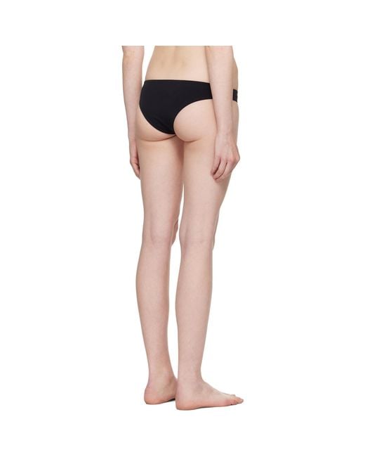 Christopher Esber Black Ruched Crescent Side Bikini Bottom