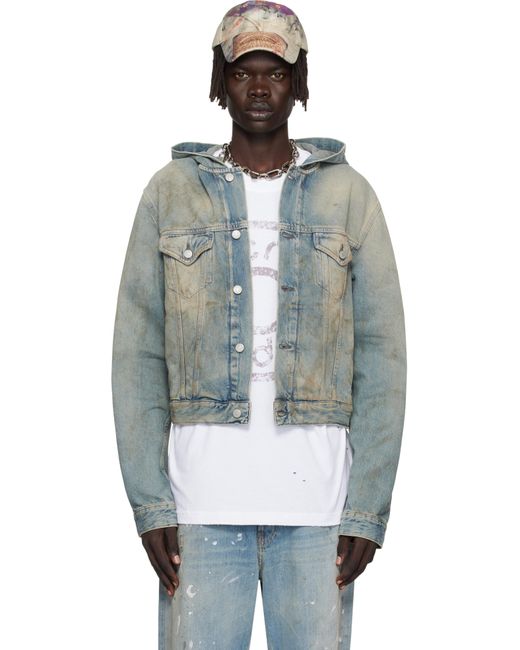 メンズ Acne ブルー フード付き デニムジャケット Multicolor