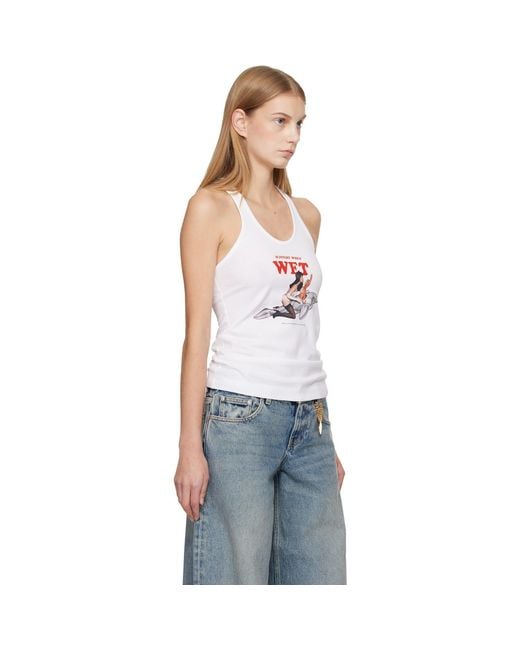 Stella McCartney White Jeff Koons Edition 'Slippery When Wet' Tank Top