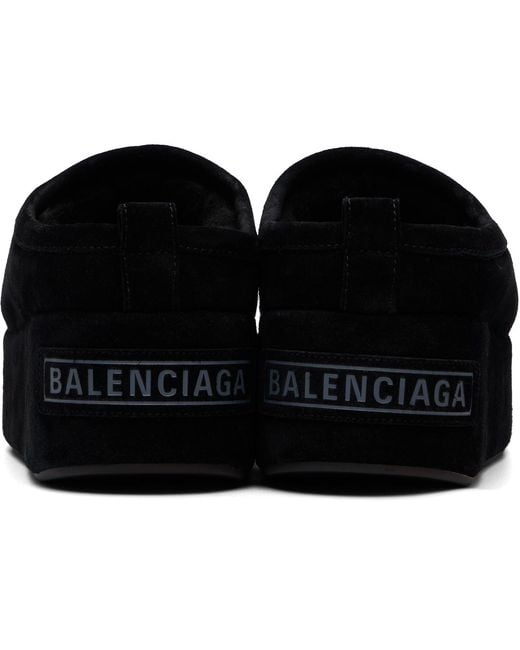 Balenciaga Black Alaska Soft Platform Loafers