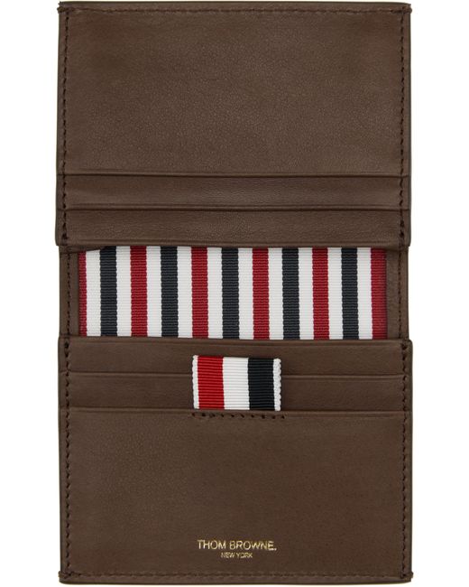 Thom Browne Green Soft Calf Leather Single Card Holder for men