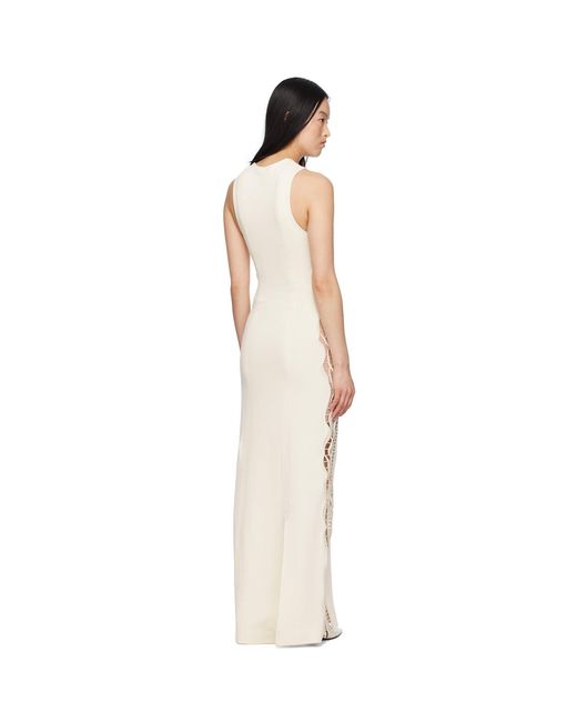 Jil Sander Black Off- Lace Panel Maxi Dress