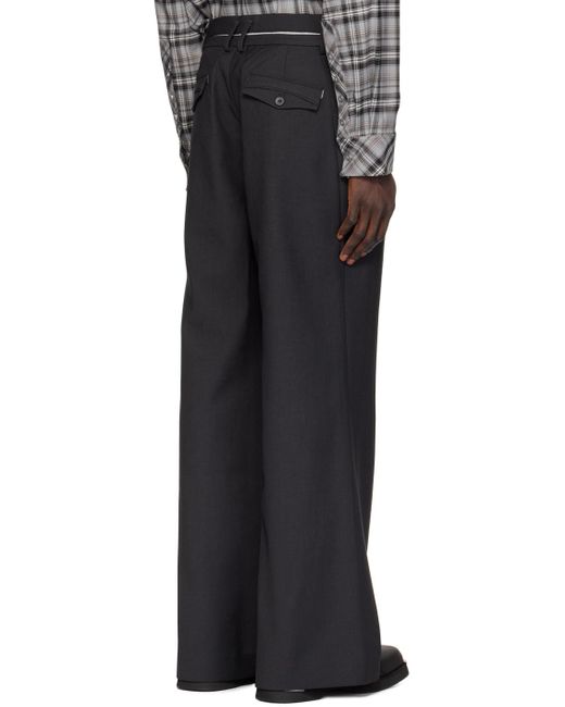 C2H4 Black Four-pocket Trousers for men