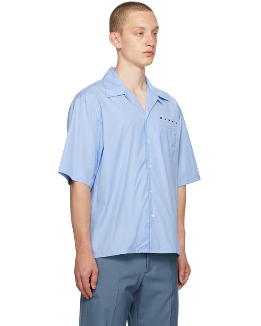 Marni Blue Printed Shirt for men