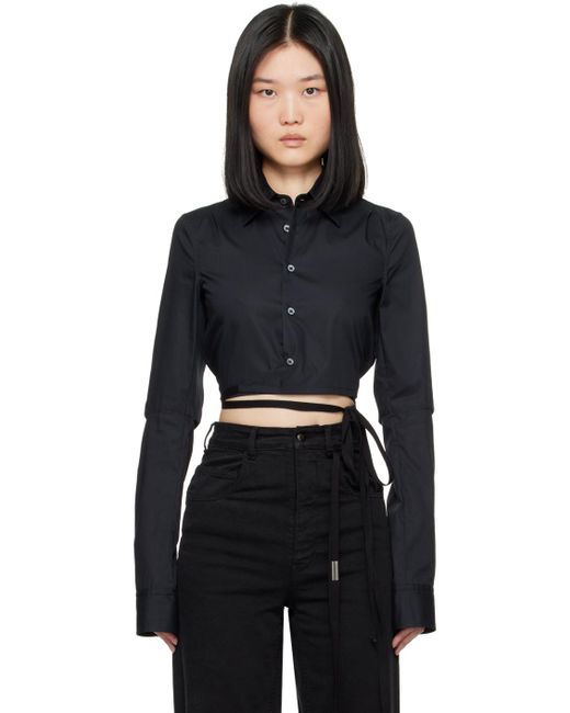 Ann Demeulemeester Black Dea Cropped Shirt