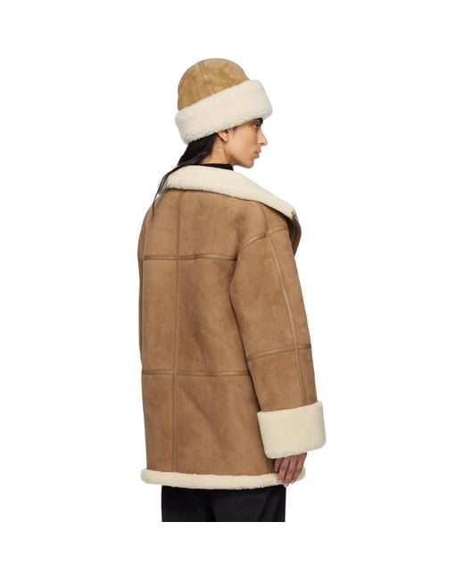 Totême Brown Signature Shearling Jacket