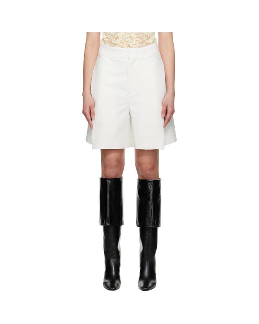 Victoria Beckham Black Off- Pleat Detail Culotte Shorts