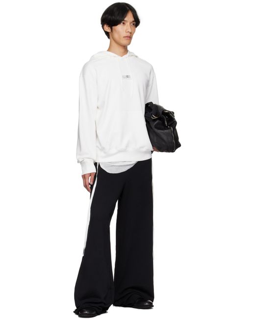 MM6 by Maison Martin Margiela Black Cotton Wide-Leg Sweatpants for men