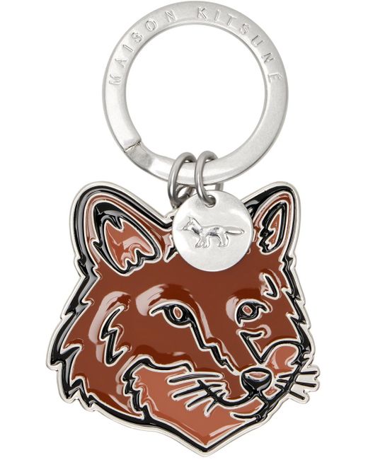 Maison Kitsuné Multicolor Silver Bold Fox Head Keychain