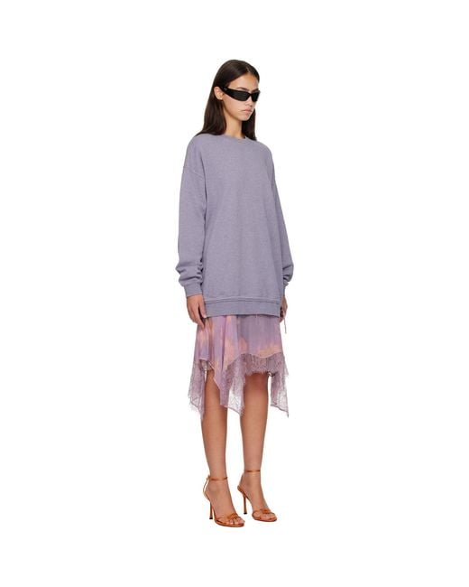 DIESEL Purple Sweatshirt Minidress