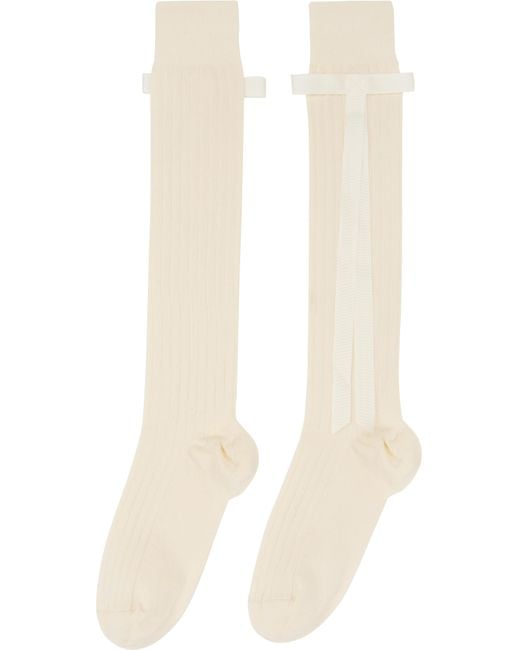 Sandy Liang White Ssense Exclusive Bridal Capsule Recital Socks
