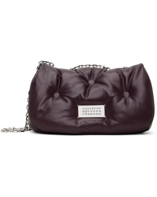 Maison Margiela Black Burgundy Medium Glam Slam Flap Bag