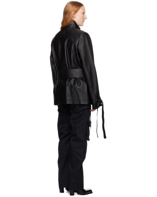 Off-White c/o Virgil Abloh Black Cargo Leather Jacket