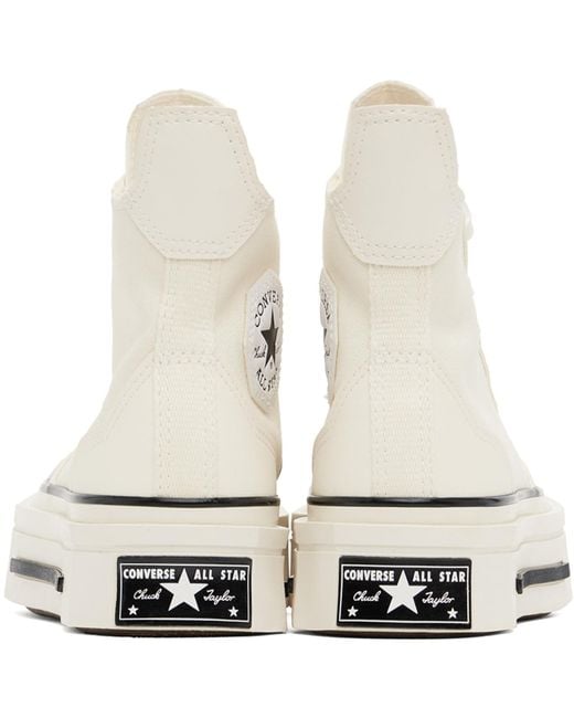 Converse White Off- Chuck 70 De Luxe Squared High Top Sneakers