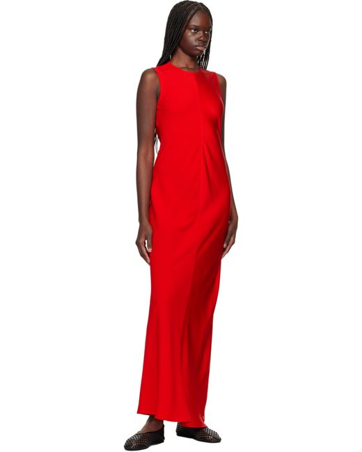 Robe Longue Droite Rouge AMI en coloris Red