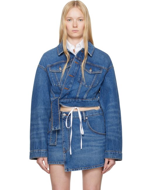 Blouson Bleu En Denim À Assemblage Cache-Cœur Alexander Wang en coloris Blue