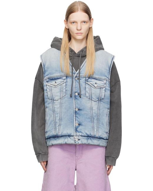 Light blue top jean vest