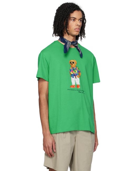 Polo Ralph Lauren Green Beach Club Bear T-Shirt for men
