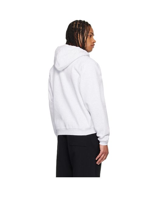 Dime White Cursive Small Logo Zip Hoodie for men