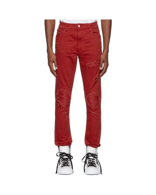 Amiri Red Mx1 Classic Jeans for men