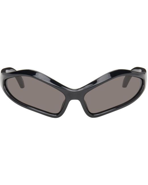 Balenciaga Black Fennec Oval Sunglasses