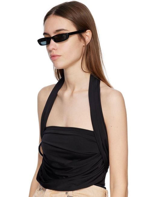 The Attico Black Linda Farrow Edition Thea Sunglasses | Lyst