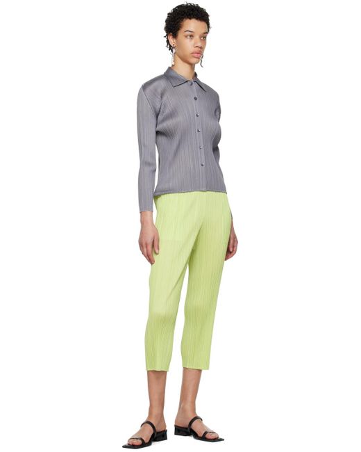 Pleats Please Issey Miyake Yellow Green Monthly Colors April Trousers