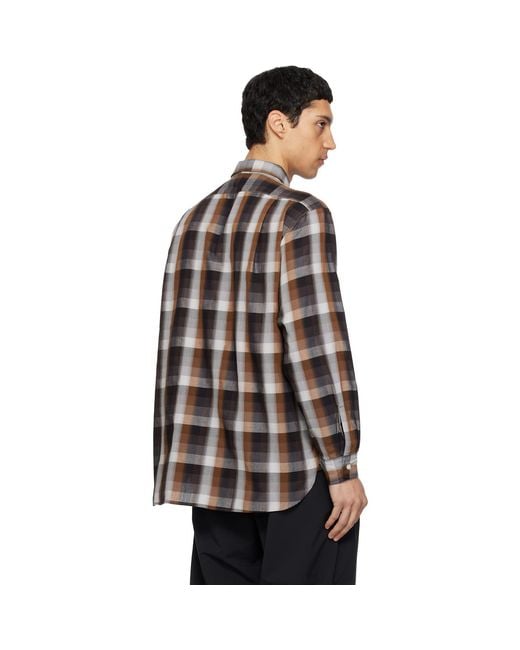 Nanamica Black Regular Collar Wind Shirt for men