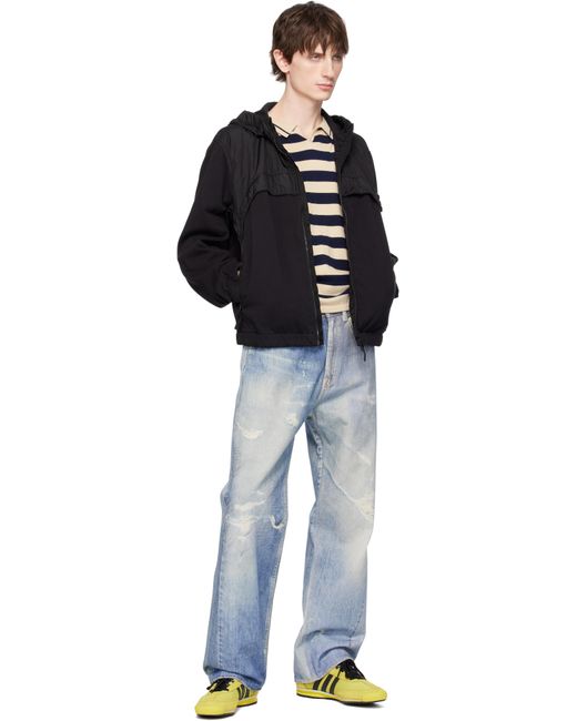 メンズ Stone Island ブラック Crinkle Reps Ny ジャケット Black