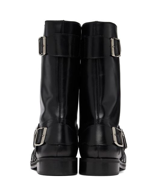 STEFAN COOKE Black Star Biker Boots for men