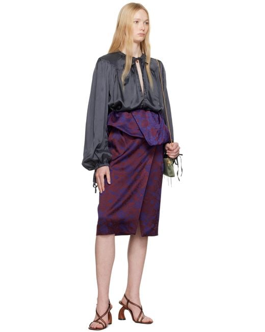 Dries Van Noten Multicolor Drawstring Blouse