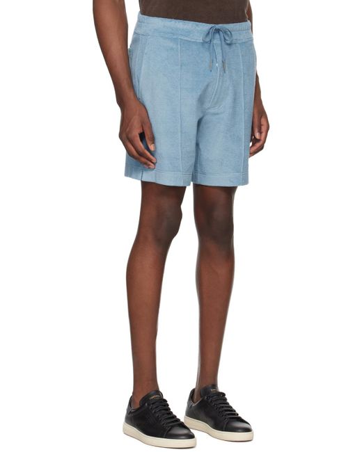Tom Ford Blue Towelling Shorts for men