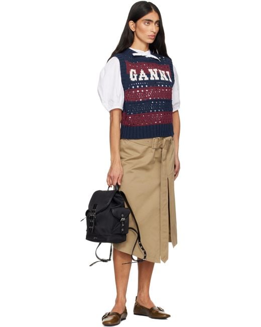 Ganni Black Small Bucky Nylon Backpack