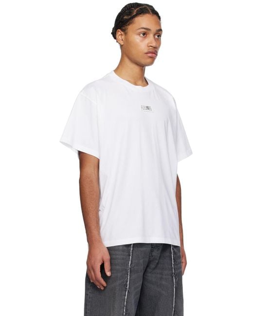 MM6 by Maison Martin Margiela White Numeric Signature T-shirt for men