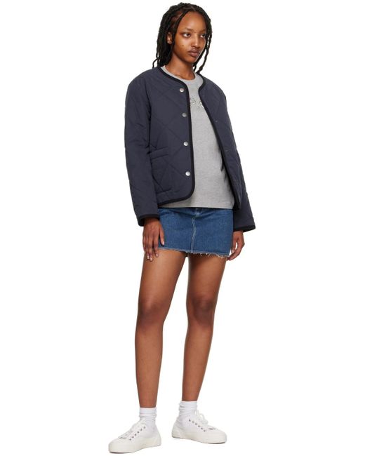 A.P.C. Blue . Indigo Moss Denim Miniskirt