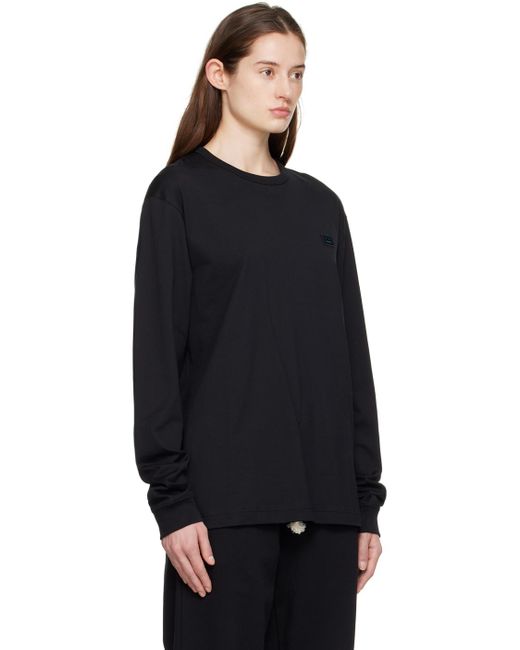 Acne Black Patch Long Sleeve T-shirt