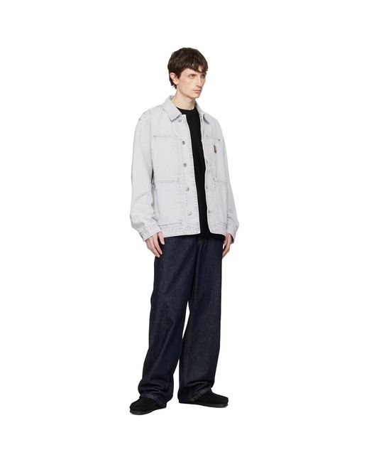 Carhartt White Og Double Front Denim Jacket for men